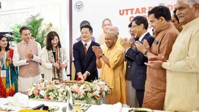 Union minister Piyush Goyal along with UP chief minister Yogi Adityanath during the launch of five-day UP-Japan Investment Meet 2026, in New Delhi. (PTI) UP gets Japan investment boost with projects worth Rs 3000 crore