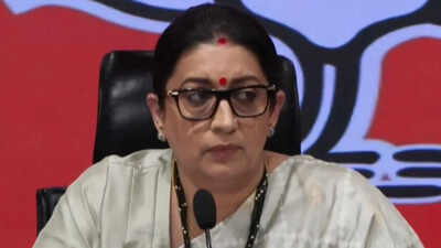 BJP’s Smriti Irani said Congress should clarify whether it also distrusted EC results in Keralam, Karnataka, Telangana and Himachal Pradesh, where they are in office, and Jharkhand, where JMM-Congress is in govt. Clarify if you trust results of polls which you won: BJP to Cong