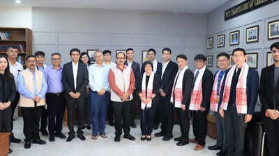 Gauhati University officials and Thai delegation members during an interaction on expanding academic cooperation. Gauhati University, Thailand discuss academic, research collaboration