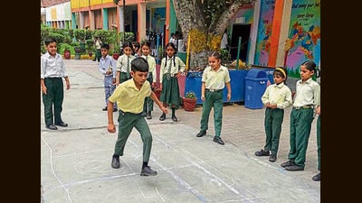 Students of Government school playing in ground in games period during the school hours, in Ludhiana. (HT Photo) Students of Government school playing in ground in games period during the school hours, in Ludhiana. (HT Photo)