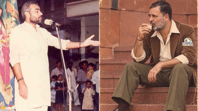 Prime Minister Narendra Modi's original picture from the 80s. Rahul Gandhi's (R) AI-generated image. How BJP, Congress turned 80s AI trend turned into an all-out meme war
