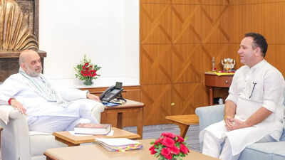 Sunil Sharma meets HM Amit Shah in New Delhi J&K BJP bigwig meets Shah day after Omar moves statehood resolution with autonomy reference