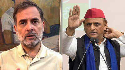 The protest was led by state Congress president Tariq Hamid Karra. J&K Congress stages protest against picture linking Rahul, Akhilesh with terrorism