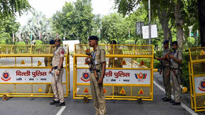 FIRs filed over INDIA bloc protest in Delhi, police cite barricade-breaking, graffiti Delhi Police files multiple FIRs over INDIA bloc protest, cites barricade-breaking, graffiti