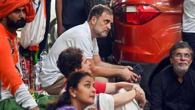 This comes even as Congress MP Rahul Gandhi, Priyanka Gandhi and others staged a protest near the poll panel's office. (PTI) 'No meeting request received from any party': EC officials as Rahul, Priyanka refuse to leave 'protest site'