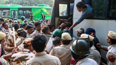 Law enforcers threw an unprecedented security ring around the national capital to prevent chaos at Jantar Mantar, forcing the proposed agitation to break into several small gatherings across the city. ‘Partisan role’: RJD leader moves SC over Delhi Police action, alleges sexual harassment of women protesters